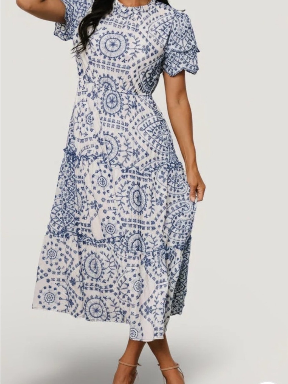 BALTIC BORN Mirabel Eyelet Midi Dress SIZE XL